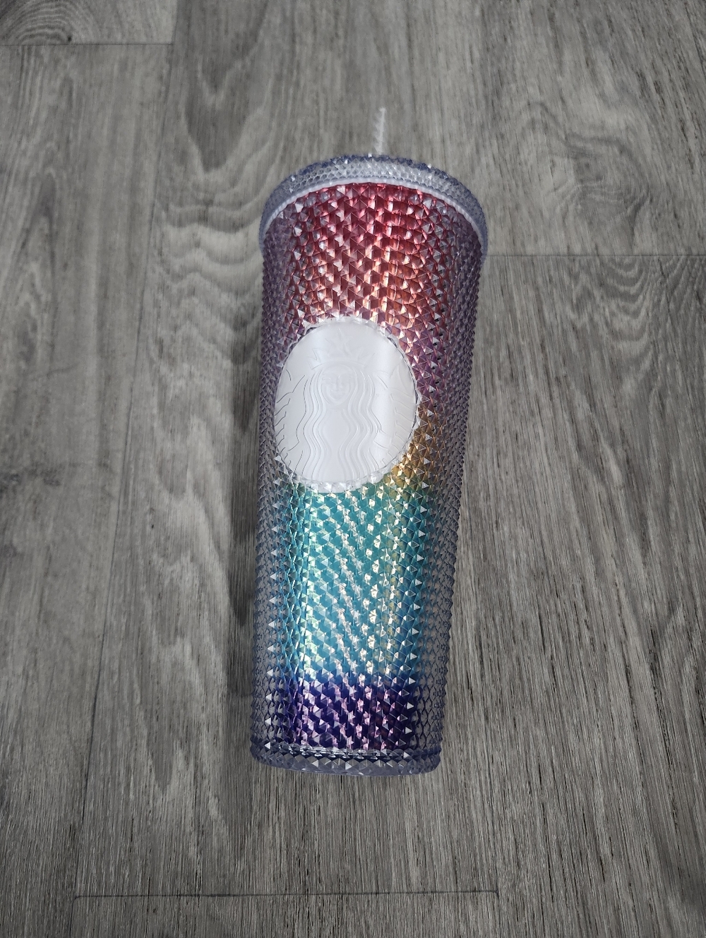 Starbucks 2020 Pride Tumbler Rainbow Studded with Straw (Small Ding on Bottom)